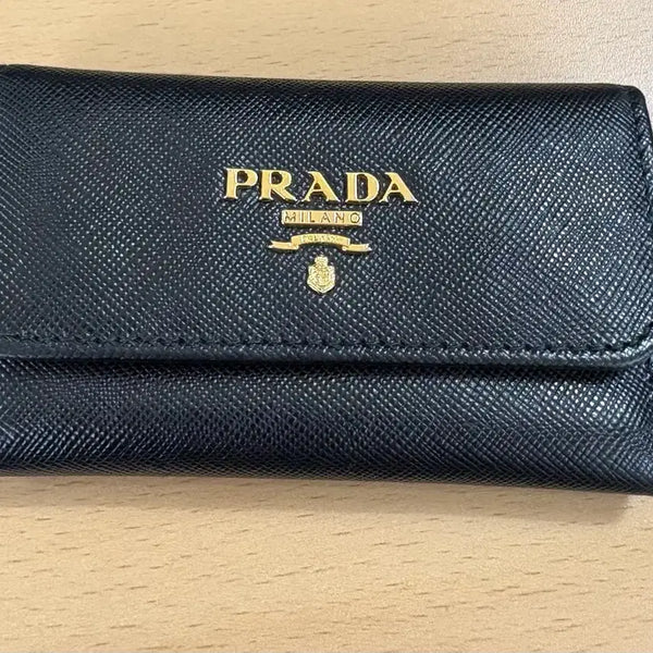 [BUNJANG] Prada Saffiano Leather Key Wallet with Gold Logo / 프라다 키 지갑
