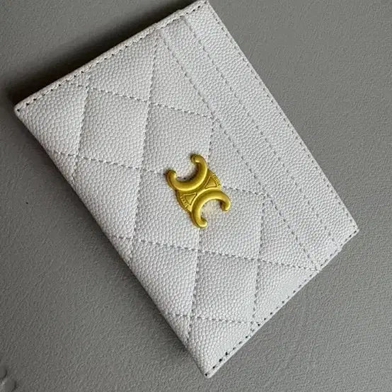[BUNJANG] Celene-style Quilted Card Holder - White / 화이트 카드지갑