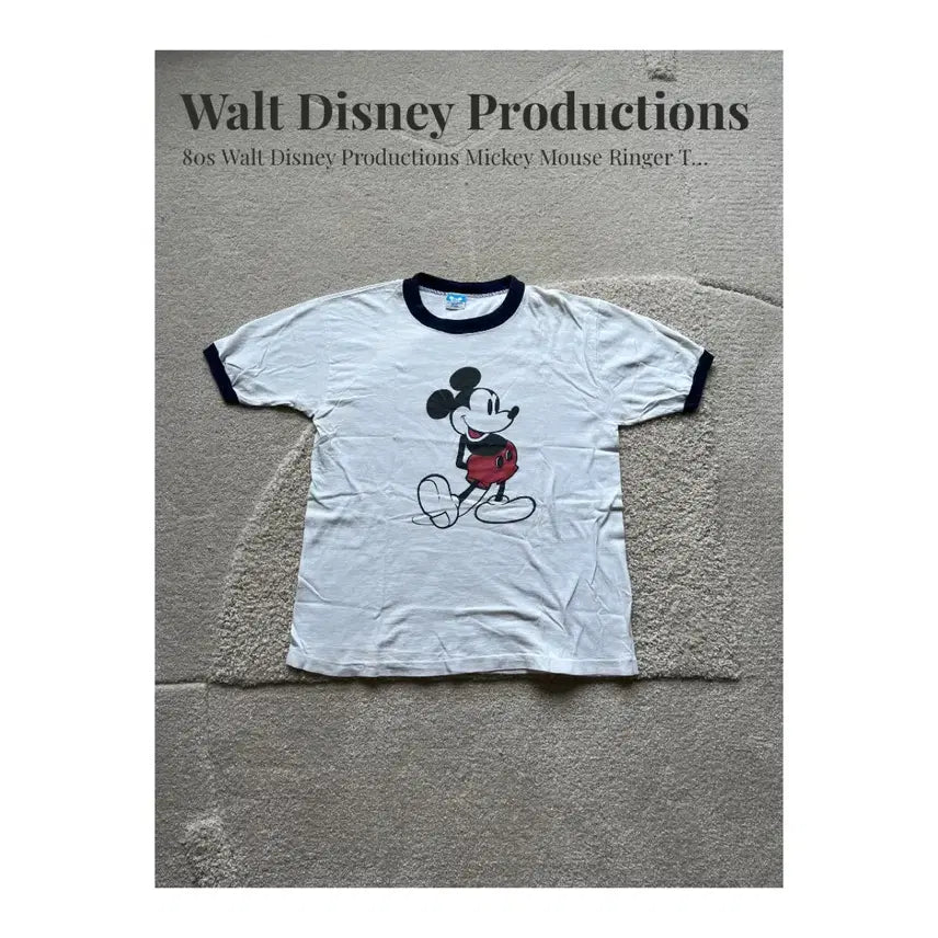 [BUNJANG] 1980s Disney Mickey Mouse Ringer T-Shirt - Made in USA / 80s Disney 미키마우스 링거 티셔츠 (100-105)