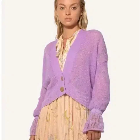 [BUNJANG] forte forte Purple Knit Cardigan / 포르테 포르테 보라색 니트 가디건