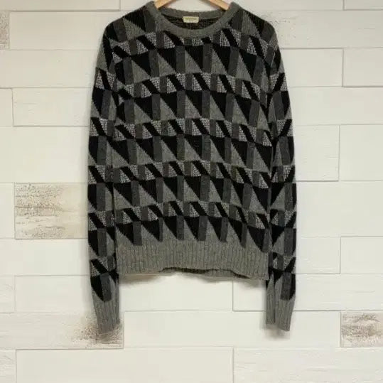 [BUNJANG] Saint Laurent Geometric Metallic Thread Knit Sweater / [XL] 생로랑 지오메트릭 은사 니트
