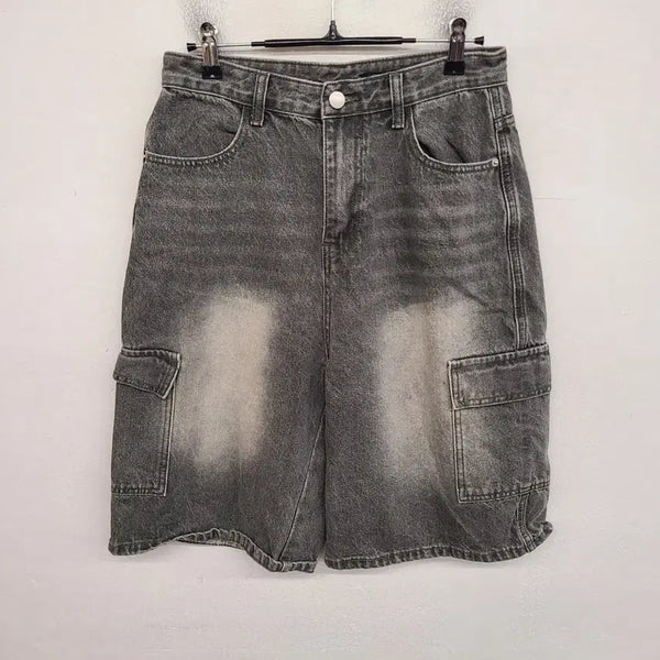 [BUNJANG] S-BIN Washed Denim Cargo Shorts 26 inch / [26 inch] S-BIN 워싱 데님 카고 반바지