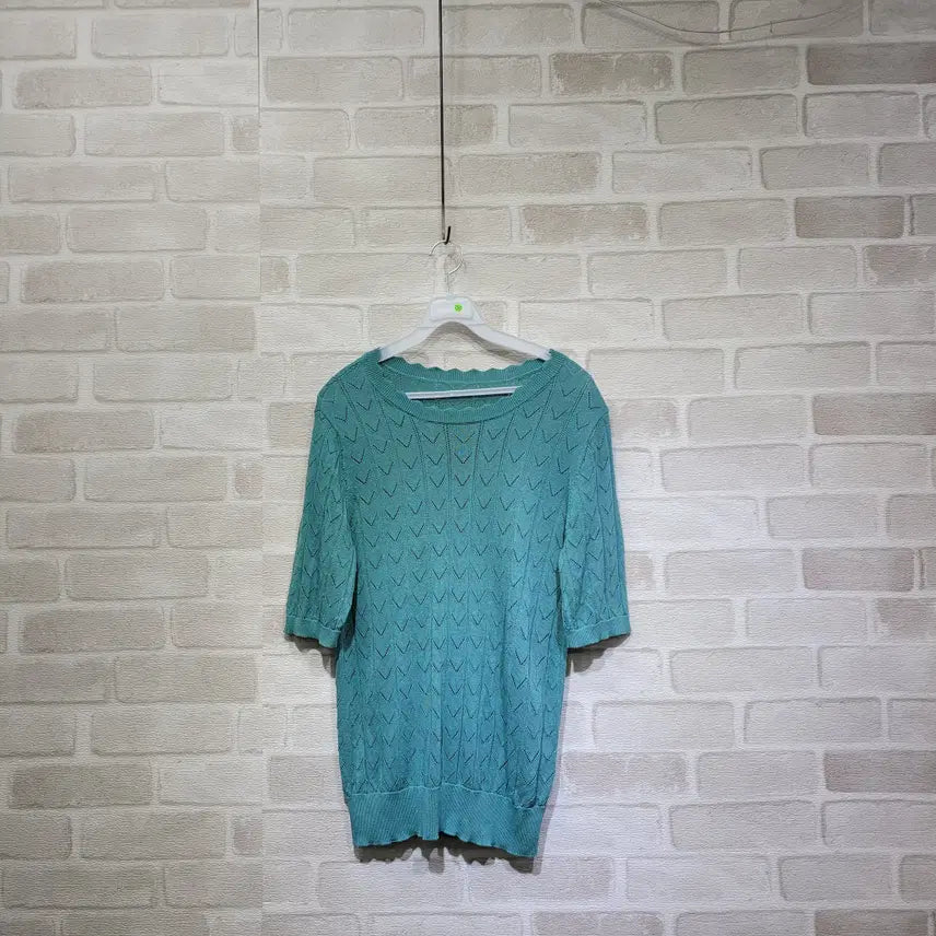 [BUNJANG] Wave Neck Short Sleeve T-Shirt Size 66 / ㅊ156 물결넥 반팔 66