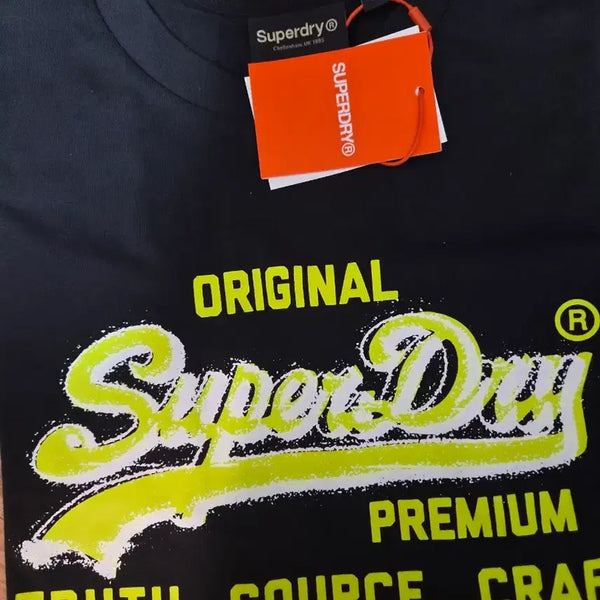 [BUNJANG] Superdry Spread Logo T-Shirt Black / 슈퍼드라이 스프레이드 로고 티셔츠 블랙