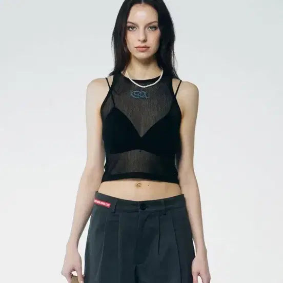 [BUNJANG] Sculptor Symbol Logo Mesh Sleeveless Top / 스컬프터 심볼 로고 메쉬 슬리브리스 [1회 착용]