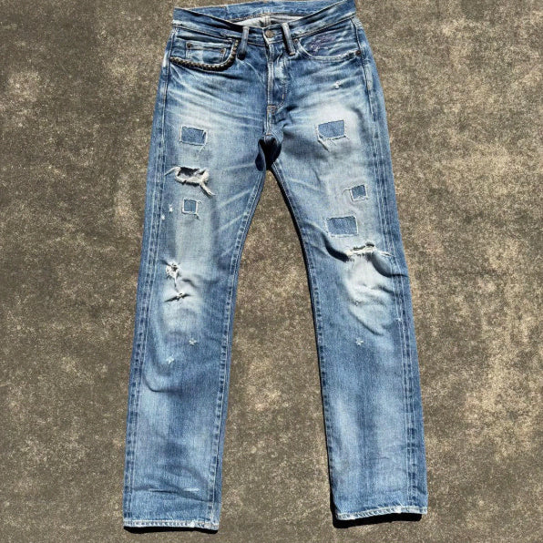 [BUNJANG] Hysteric Glamour Selvedge Denim W28 "Kamejin" Slim Straight Fit / 히스테릭글래머 카메진 셀비지 데님 W28 HERO2 기무라 착용
