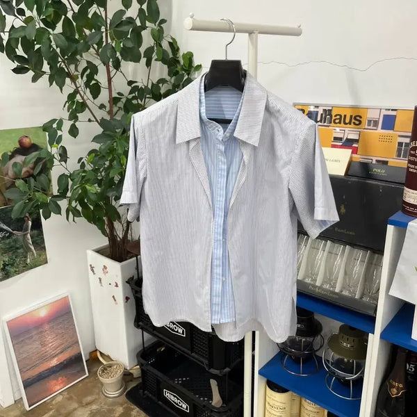 [BUNJANG] Alexander Wang Layered Short Sleeve Shirt Size 2 / 알렉산더왕 레이어드 반팔 셔츠 2