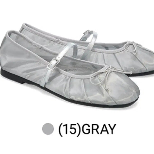[BUNJANG] Spem Mesh Silver Ballerina Flat Mary Jane Summer Shoes / 슈펜 메쉬 실버발레리나 플랫 메리제인 여름신발