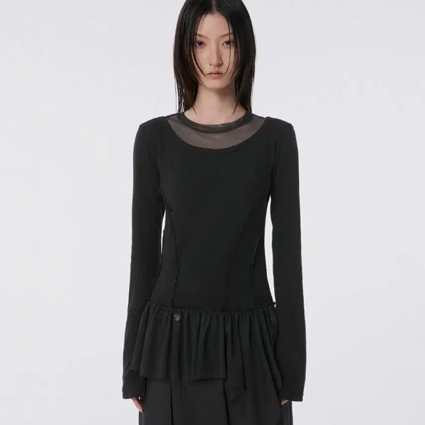 [BUNJANG] Flareup Layered Lace Frill Long Sleeve Top / 플레어업_Layered Lace Frill Long Sleeve
