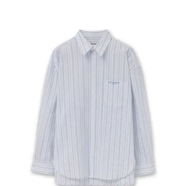 [BUNJANG] Woo Young Mi 26ss Blue Stripe Oversized Shirt / [48] 우영미 26ss 블루 스트라이프 오버 셔츠