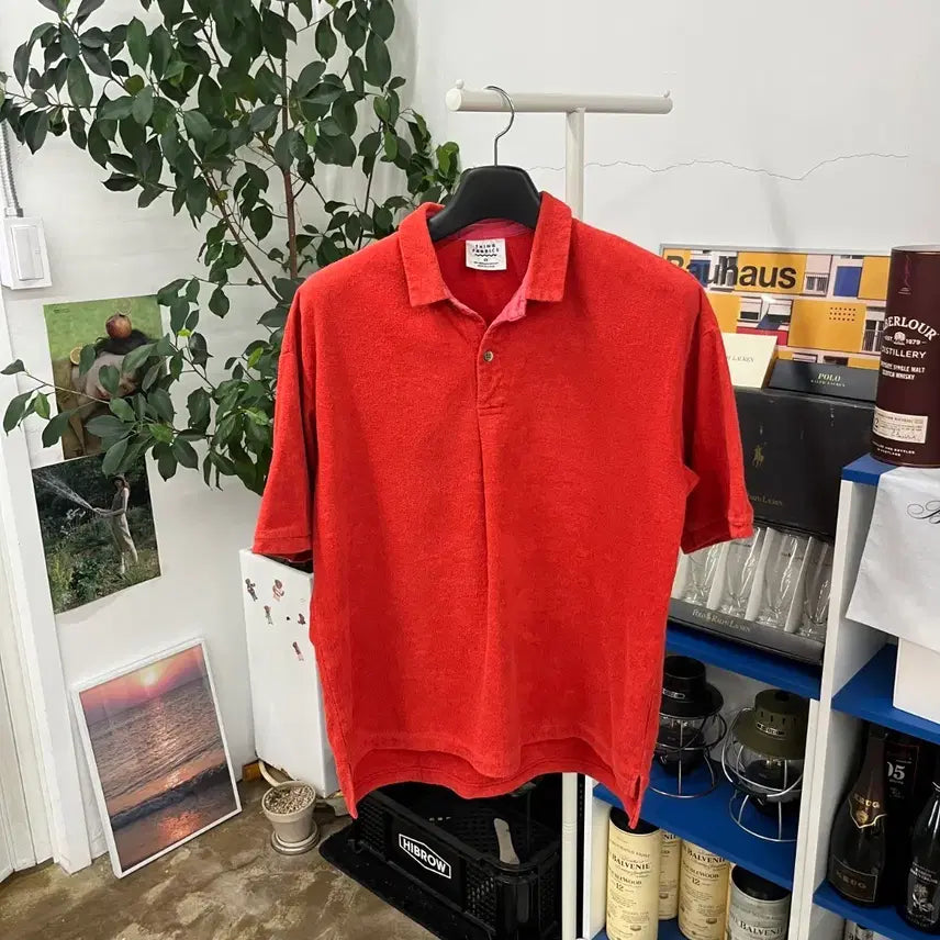 [BUNJANG] THING FABRICS Teddy Collar Short Sleeve T-Shirt Size 1 / THING FABRICS 테디 칼라 반팔 티셔츠 1