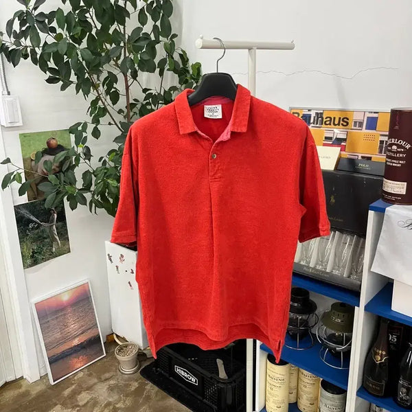 [BUNJANG] THING FABRICS Teddy Collar Short Sleeve T-Shirt Size 1 / THING FABRICS 테디 칼라 반팔 티셔츠 1