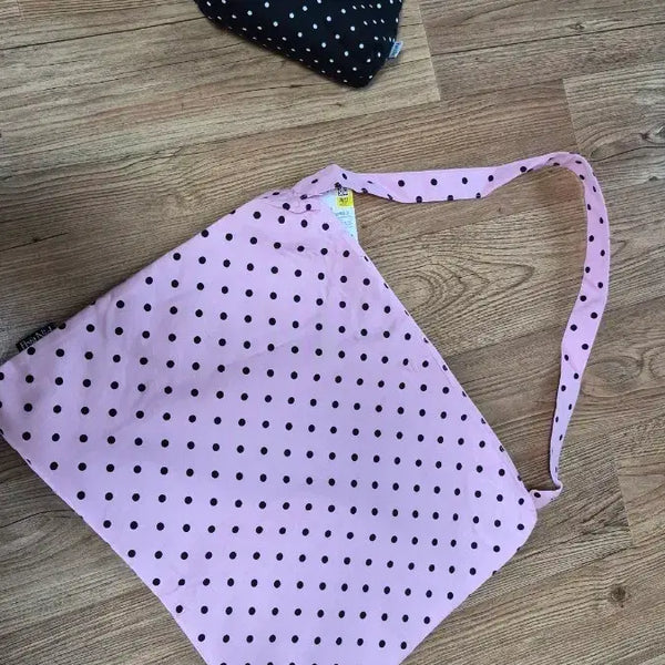 [BUNJANG] Daiso Dot Zipper Eco Bag (Pink) / 다이소 도트 지퍼 에코백 (핑크)