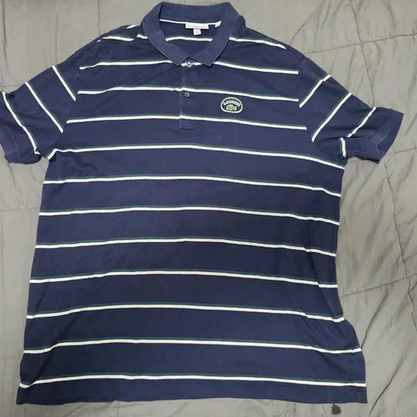 [BUNJANG] Lacoste Navy Stripe Polo Shirt 4XL / 라코스테 카라티 네이비 스트라이프 4XL