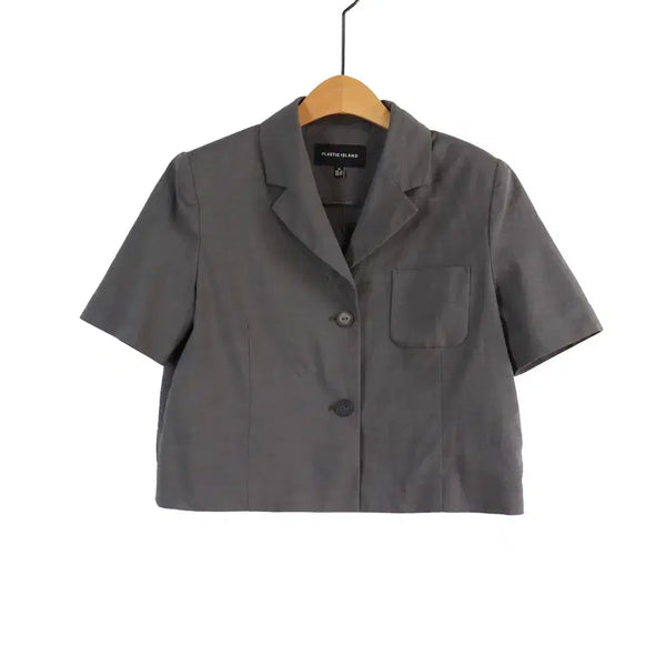 [BUNJANG] Plastic Island Cropped Short-Sleeve Jacket XS / PLASTIC ISLAND 플라스틱아일랜드 크롭 반팔 자켓 XS