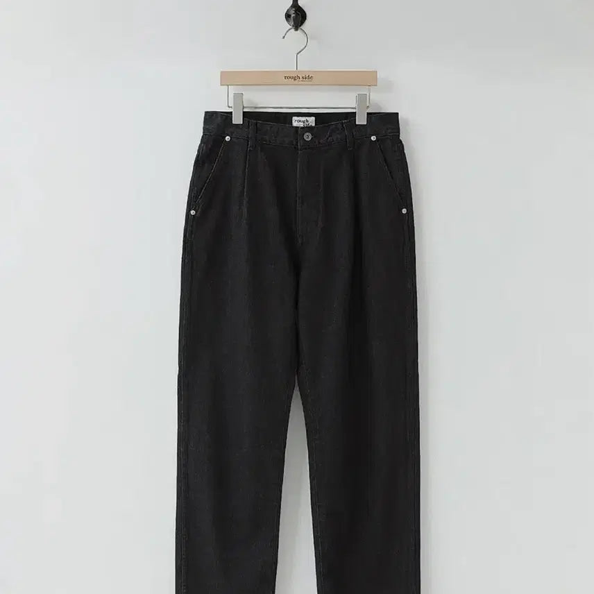 [BUNJANG] Rough Side Drape Denim Pants Black / 러프사이드 드레이프 데님 팬츠 블랙 [3]