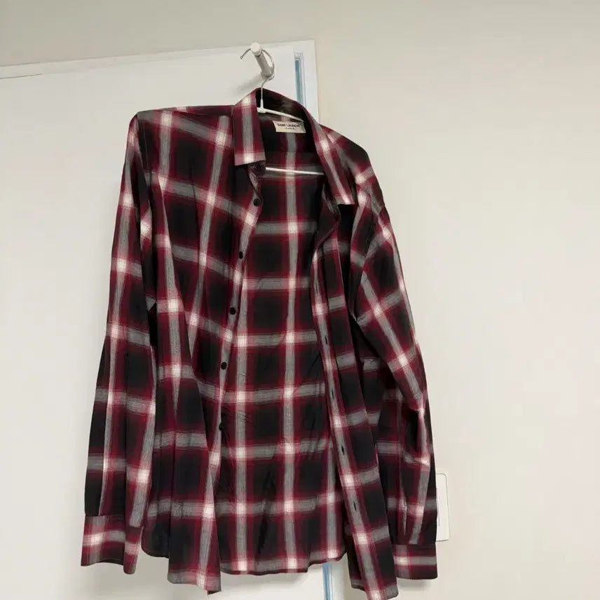 [BUNJANG] Saint Laurent Red Checkered Shirt Size 40 / 생로랑 레드 체크셔츠 40사이즈
