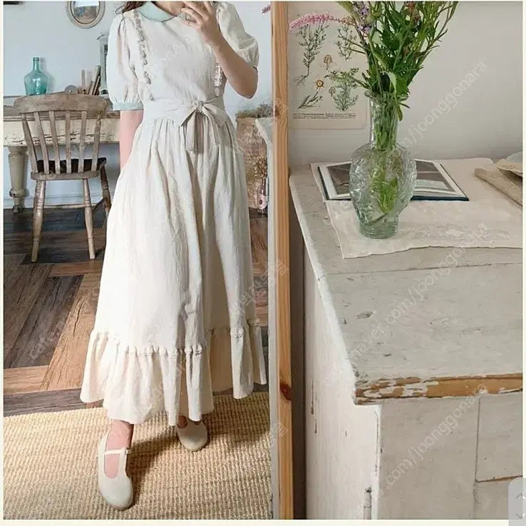 [BUNJANG] Mimi Boutique Romantic Summer Mint Dress / 로맨틱 썸머 민트 미미부티크