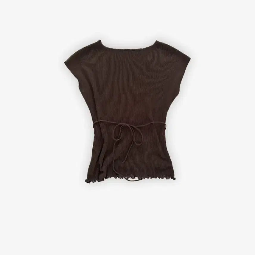 [BUNJANG] Many Many Mode Pleated Short Blouse Brown / 매니매니모드 플리츠 숏 블라우스 브라운