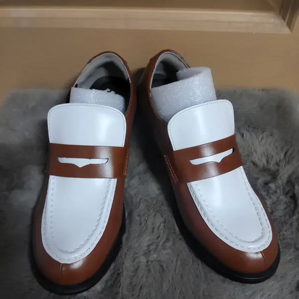 [BUNJANG] Joo Unni x Relev by Relev Classic Penny Platform Loafers - Brown & White (240) / 새상품 쭈언니 x 레브바이레브 클래식 페니 플랫폼 로퍼 여자 구두 240