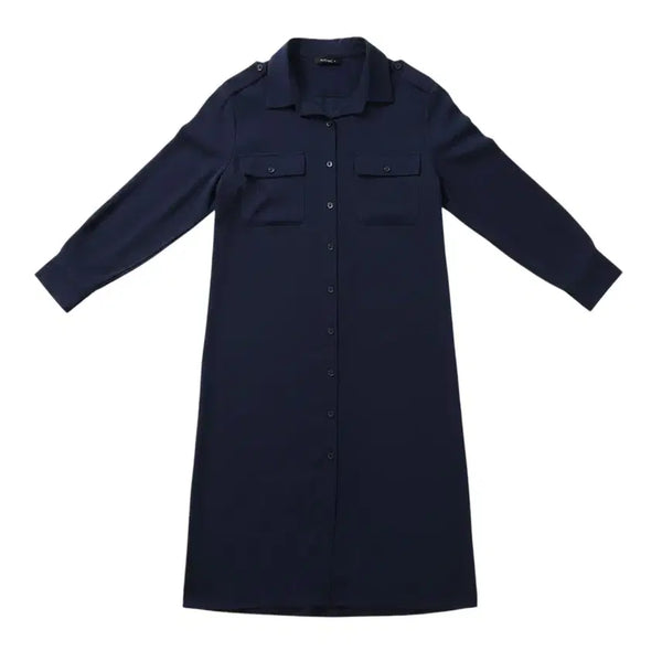 [BUNJANG] Hotping Navy Shirt Dress - Women's Size 1 / 여성 1사이즈/ 핫핑 네이비 셔츠 원피스 16-1