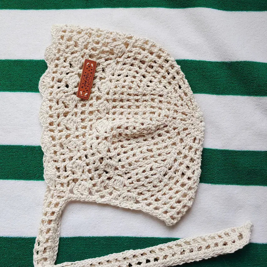 [BUNJANG] Handmade Net Hair Scarf (Ivory) / 핸드메이드 그물 헤어두건 (아이보리)