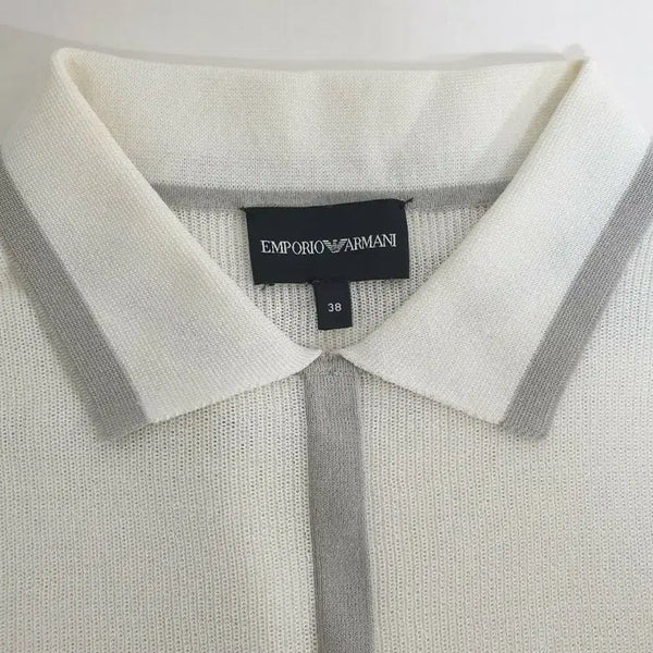 [BUNJANG] Giorgio Armani Nylon Cotton Knit Polo T-Shirt / 거의새옷( 55~66)알마니정품 나일론코튼 니트폴로반팔티