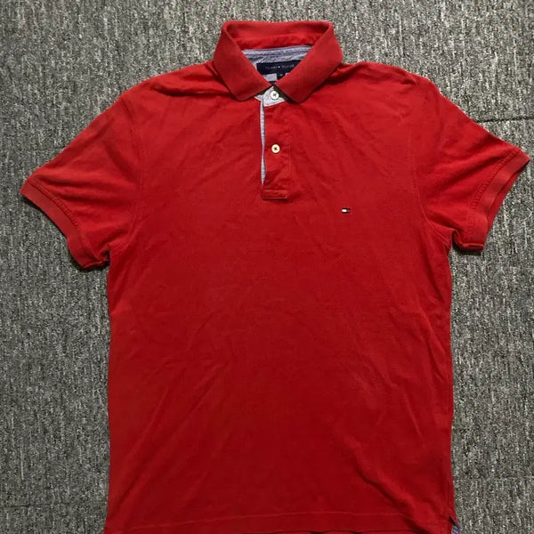 [BUNJANG] Tommy Hilfiger Short Sleeve Polo Shirt Red Size M / 타미힐피거 반팔 카라티 레드 M