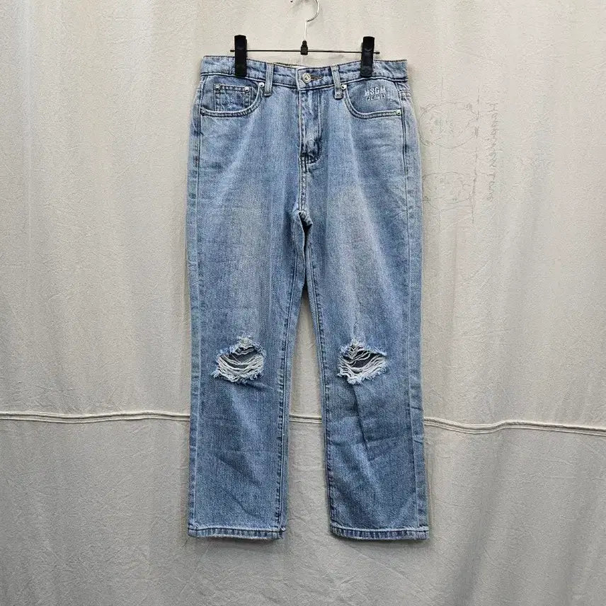 [BUNJANG] MSGM Light Wash Distressed Denim Pants / MSGM 연청 데님 팬츠