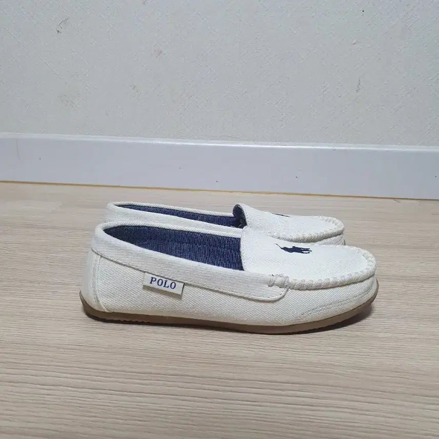 [BUNJANG] Polo Ralph Lauren White Canvas Loafers Size 230 / 폴로 랄프로렌 화이트 캔버스 로퍼 230
