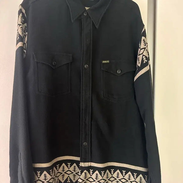[BUNJANG] Polo Ralph Lauren Navy Folk Pattern Shirt / 랄프로렌폴로 셔츠