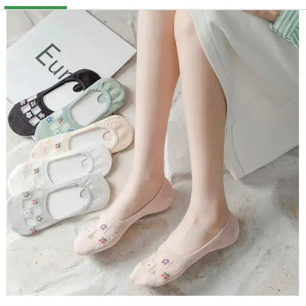 [BUNJANG] Women's Mesh See-Through Ankle Socks 12-Pair Pack / 여성 덧신 메쉬 시스루 양말 12켤레(무료배송)