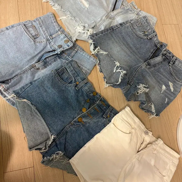 [BUNJANG] High Waist Denim Shorts / 지그재그 에이블리 핫팬츠 여성 반바지 하이웨스트 청바지