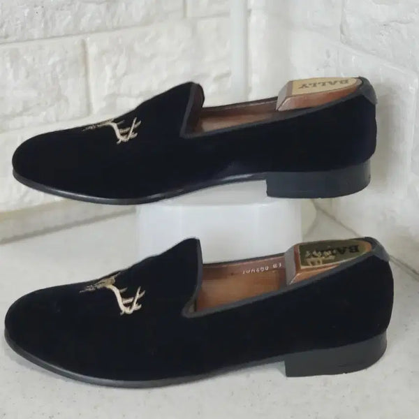[BUNJANG] Velvet Loafers with Deer Embroidery / 사슴 자수가 포인트인 벨벳 로퍼 사이즈~ 265컨디션굿