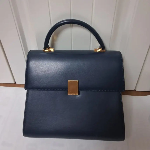 [BUNJANG] Couronne Mila Tote Bag Navy Leather / 쿠론소가죽가방 쿠론 밀라토트백