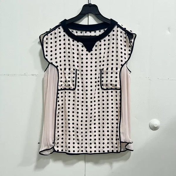 [BUNJANG] Ozhosec Ozcecon Rayon Pleated Layered Sleeveless Blouse Size 55 / 오즈세컨 레이온 플리츠 레이어드 민소매 블라우스 55
