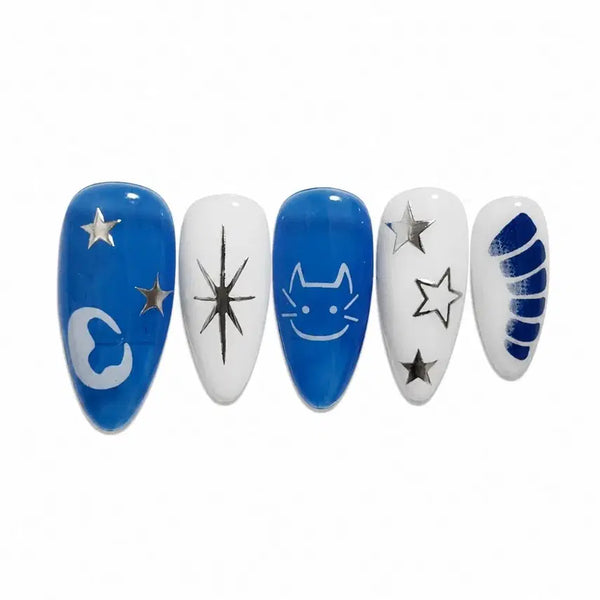 [BUNJANG] Blue Moon Cat Nail Tips / 블루문캣 네일팁