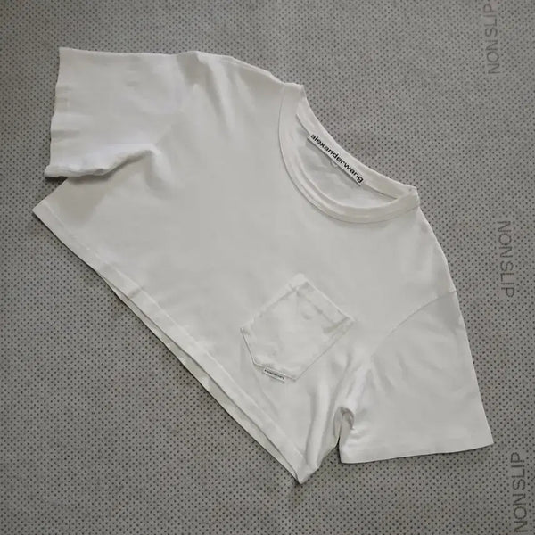 [BUNJANG] Alexander Wang Cropped Short Sleeve T-Shirt White / 알렉산더왕 크롭 반팔 티셔츠 화이트