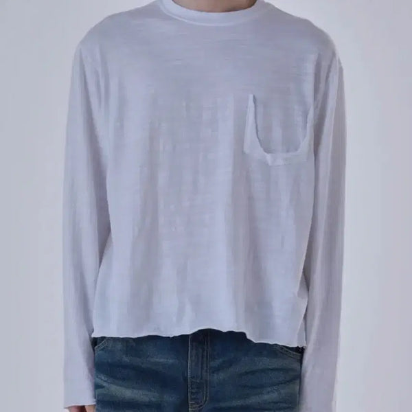 [BUNJANG] Manhattan Project Vintage Pocket Long Sleeve White / 맨허튼프로젝트 빈티지 포켓 롱 슬리브 (2) 화이트