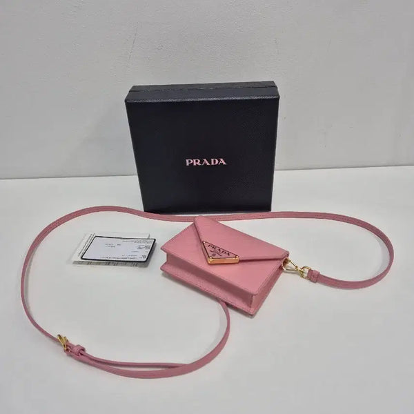 [BUNJANG] Prada Saffiano Leather Strap Card Mini Crossbody Bag 1MR033 / 프라다 사피아노 스트랩 가죽카드 미니크로스1MR033