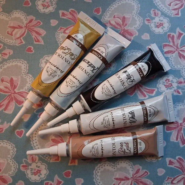 [BUNJANG] Stamperia Contour Liner Set (5 Colors, Sealed) / [Stamperia] Contour liner 5종(미개봉)