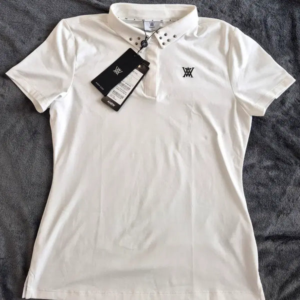 [BUNJANG] Anew Golf Women's Stud Collar Short Sleeve Polo - L / [새상품/정품]어뉴 골프 여성 스터드 카라 반팔 폴로 L