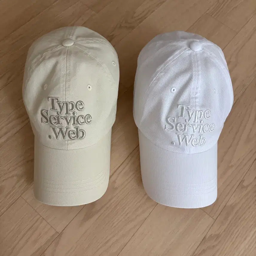 [BUNJANG] TYPE SERVICE Ball Cap White/Beige Bundle Set / (일괄) 타입 서비스 볼캡 화이트 / 베이지