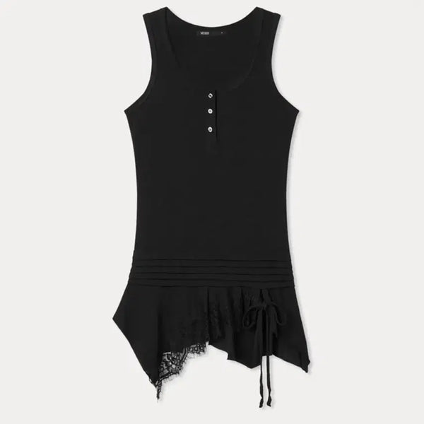 [BUNJANG] Mixxo Lace Asymmetrical Layered Dress / Mixxo) 레이스 언발 레이어드 원피스