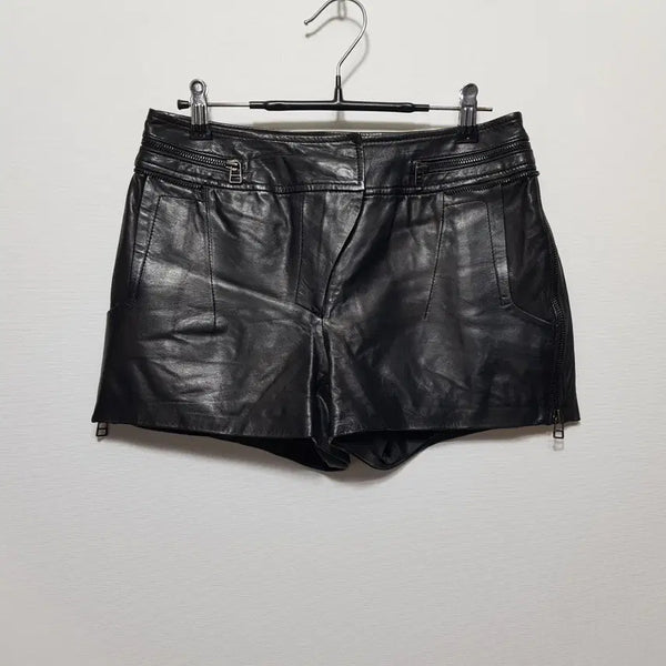 [BUNJANG] Objet Women's Lambskin Leather Shorts Black Size 26 / 오브제/여성양가죽쇼츠반바지/블랙/44(26)/파라오쇼핑