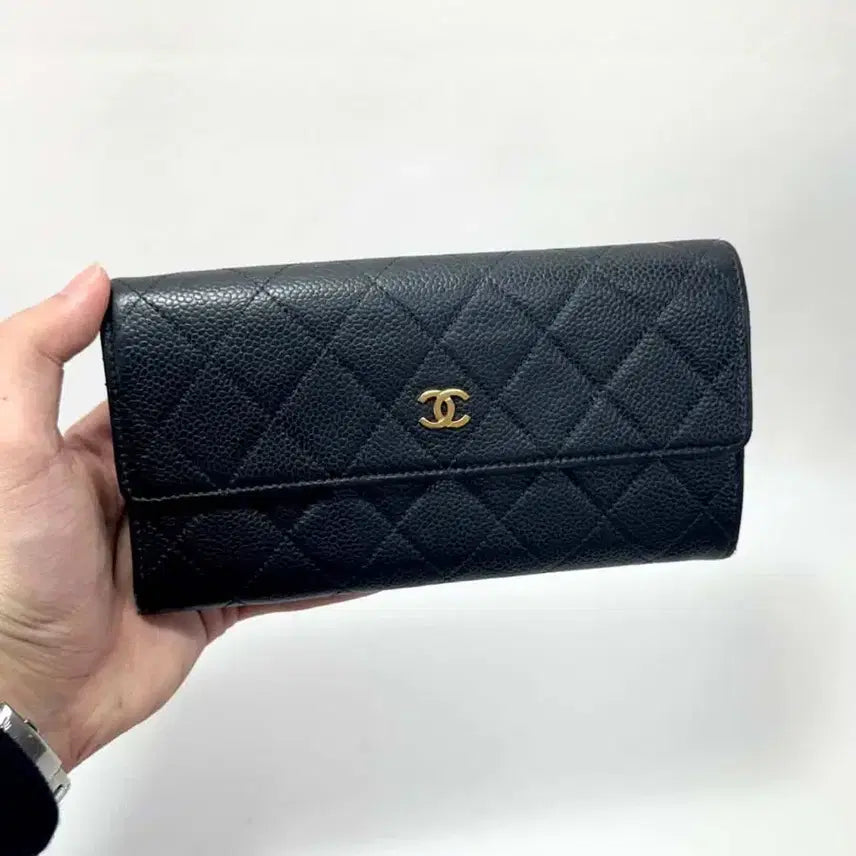 [BUNJANG] Chanel Caviar Gold Hardware Long Wallet / 샤넬 캐비어 금장 장지갑