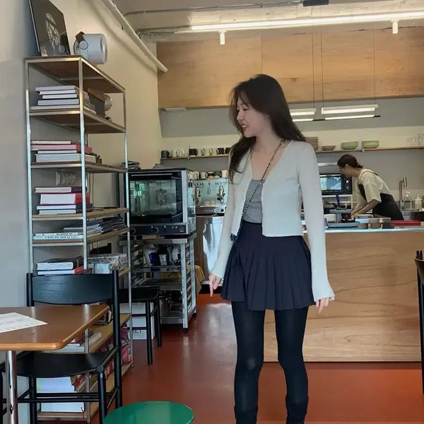 [BUNJANG] Thanat Tie-Button Pleated Mini Skirt / 타낫 타이버튼 플리츠 미니 스커트