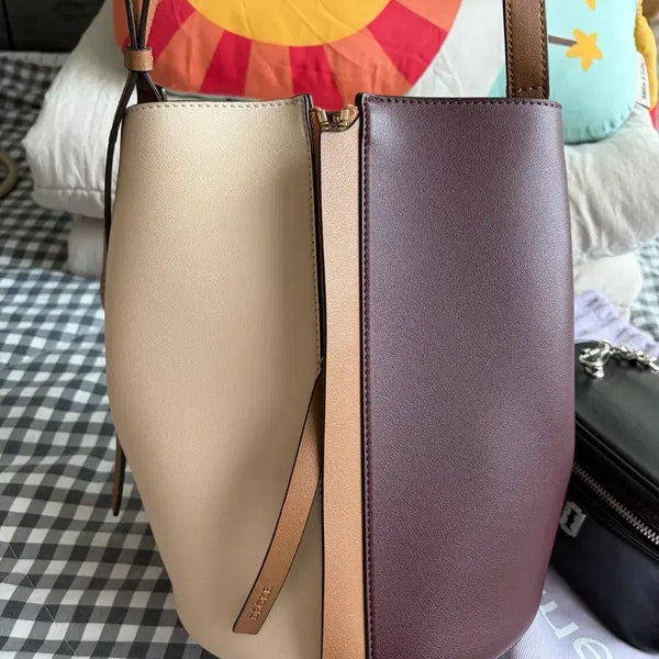 [BUNJANG] DECK+KER Half Bag Burgundy Cream Shoulder Bag / 덱케 하프백 버건디 크림색 숄더백