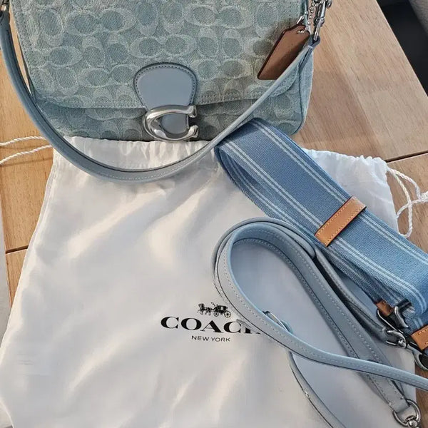 [BUNJANG] Coach Shoulder Bag Light Blue / 코치 숄더백 라이트블루