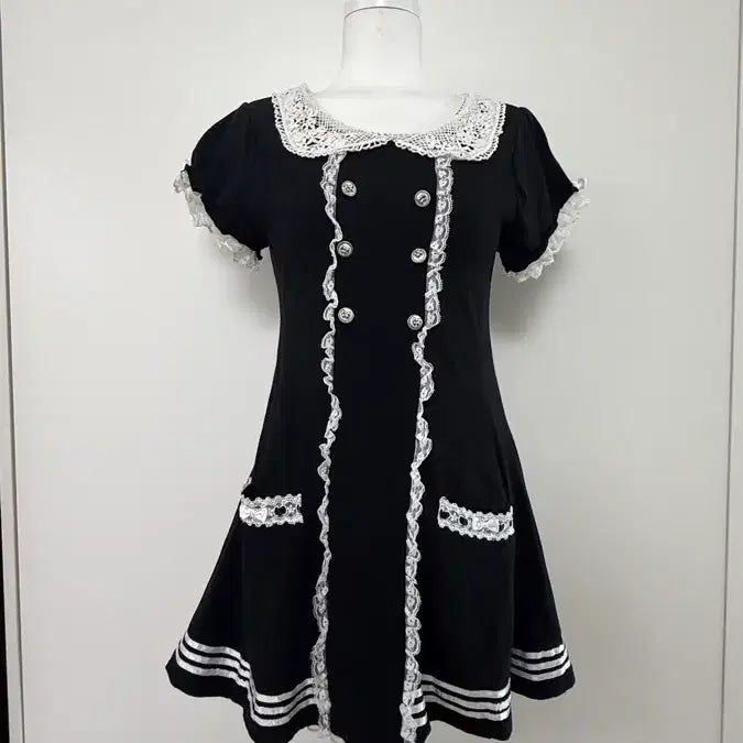 [BUNJANG] Tralala Black Lace Dress / Tralala 고전 블랙레이스 원피스 양산형 지뢰계